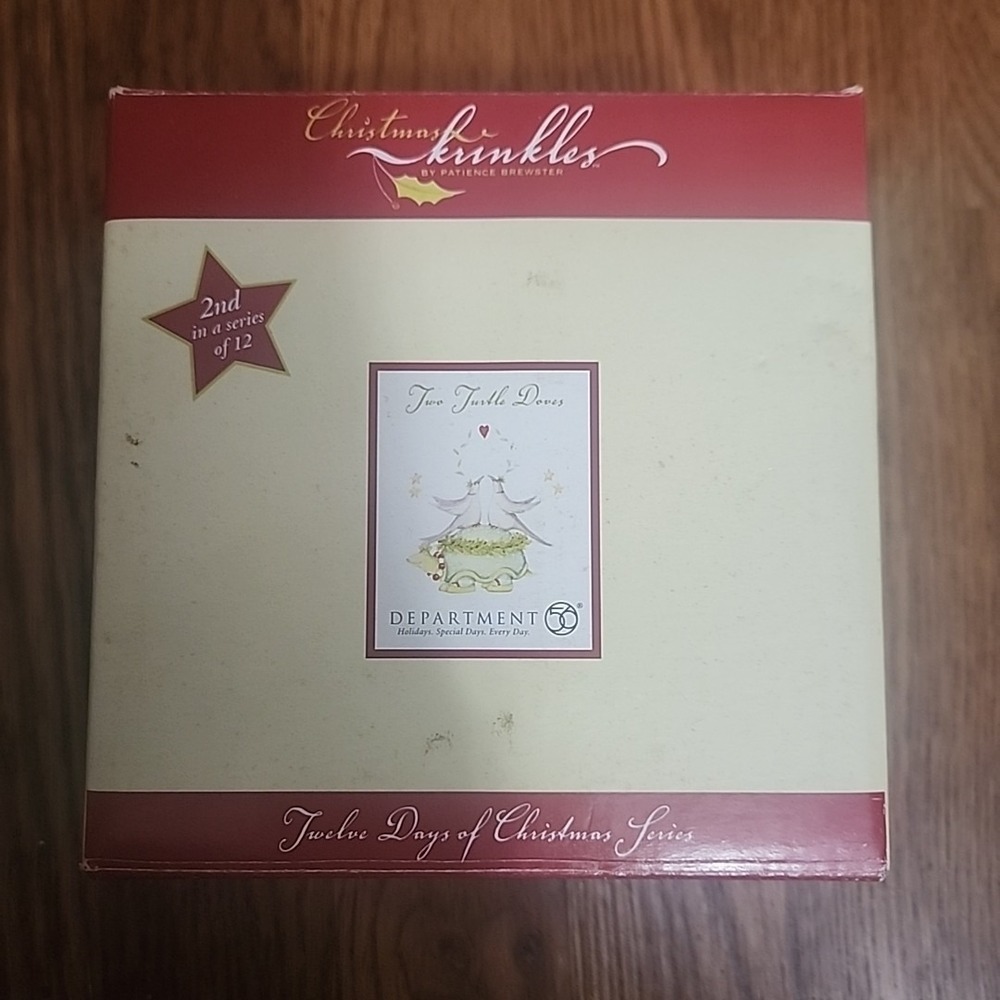 Dept 56 TWO TURTLE DOVES Ornament: 12 Days Christmas Krinkles P. Brewster